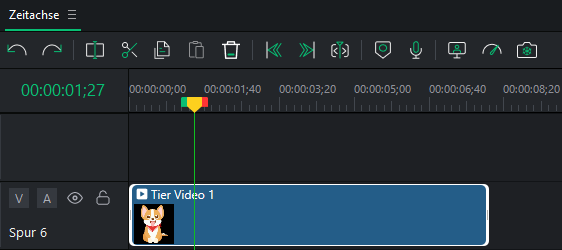 Anpassen der Mediendauer und Anwenden von Freeze Frames
