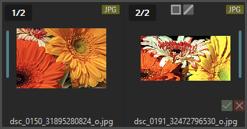 An expanded stack, displaying each image of the stack and its placement within the stack.